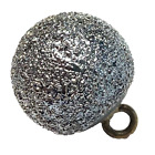 1/2" Unique Victorian Black Glass Ball Button w Silver Encrusted 'Salt' Overlay