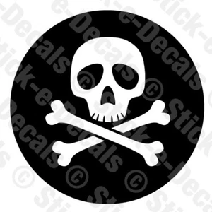 Skull & Crossbones Vinyl Die Cut Decal Pirate Jolly Roger Buccaneer Blackbeard 5 - Picture 1 of 3