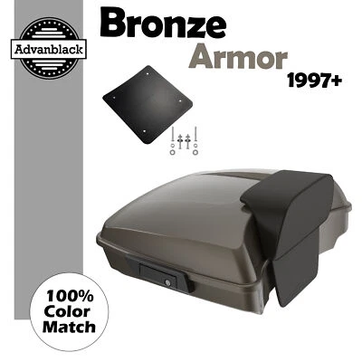 Bronze Armor Razor Tour Pack Luggage Fits Harley Street Road King Glide 97+ - Image 1 of 4