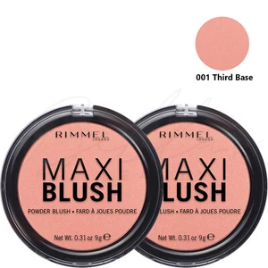 RIMMEL Maxi Blush Face Compact Pressed Powder 9g - 001 Third Base *PACK OF 2* - Picture 1 of 5