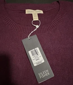 Nuevo con etiquetas Eileen Fisher dobladillo drapeado elástico box-top hilo italiano talla XS, precio de venta sugerido por el fabricante: $228.00 - Imagen 1 de 14