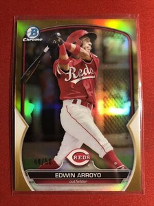 2023 Bowman Edwin Arroyo Gold Refractor Chrome /50 Cincinnati Reds #BCP-66