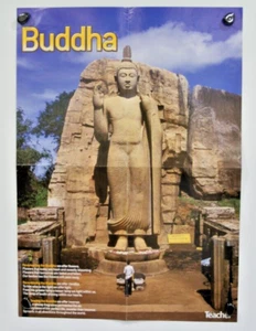 Sri Lanka POSTER The Avukana Buddha Rock Statue TES Teacher School Buddhism - Picture 1 of 3