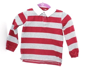 Simple Joys by Carters Long Sleeve Polo Shirt Wine/ Gray Striped Size 5T - Picture 1 of 3