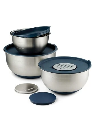 Tramontina, 8 Piezas Tazón Mezclador Acero Inoxidable + Juego Rallador con Tapas (Elige Color) Foto 1 de 4