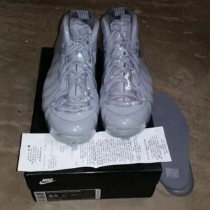 Nike Air Foamposite One Prm 575420 007 2015 gris blanco 9,5 recibo usado *LEER** - Imagen 1 de 12