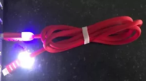 NTJ FLASH BRAIDED LED light-up USB power charger cable for iPhone X 8 7 6 plus 5 - Picture 1 of 21