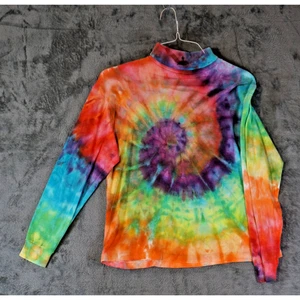 SEIN XX-Large Pullover mit Stehkragen Regenbogen Spirale Batik Langarm Hergestellt in den USA - Bild 1 von 7