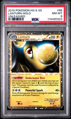 2010 POKEMON UNLEASHED LANTURN PRIME #86 ULTRA RARE PSA 8 NM #114490323 - Image 1 of 2
