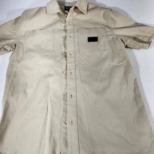 Dogg Supply by Snoop Dogg Shirt Mens Medium  Beige Button Up Short Sleeve Casual - Picture 1 of 8
