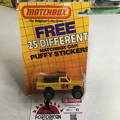 1984 MATCHBOX MB13 YELLOW 4X4 CIBIE PICKUP TRUCK TEMPA SPARE TIRE 1/64 MACAU - Image 1 of 4