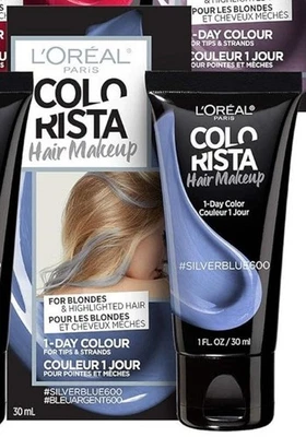 Maquiagem temporária de cabelo L’Oréal Paris Colorista 1 dia – #SILVERBLUE600 - Imagem 1 de 4