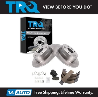 TRQ Rear Ceramic Brake Pad & Rotor Kit Fits 2001-2003 Acura CL - Image 1 of 4