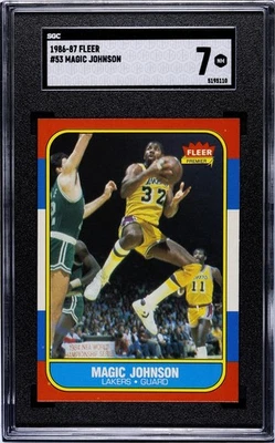 Fleer 1986-87 - Magic Johnson #53 SGC 7 envío gratuito Foto 1 de 2