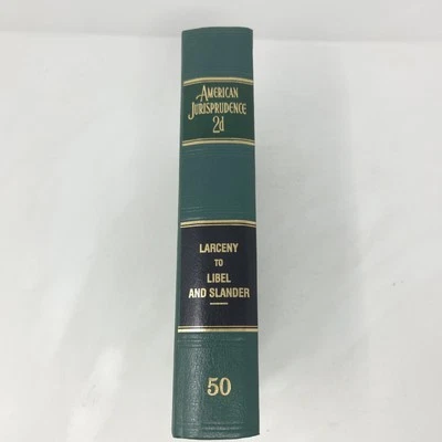American Jurisprudence 2d State Federal Vol 50 LARCENY TO LIBEL AND SLANDER 1995 - Image 1 of 4