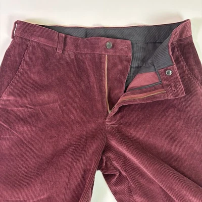 Brooks Brothers 346 Burgundy Corduroy Pants Men's 38x30 Casual Dress Trousers - Image 1 of 4
