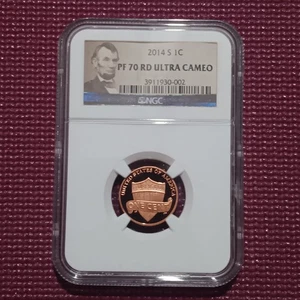 2014-S Lincoln Shield Cent NGC PF70 RD ULTRA CAMEO ER = Perfect GEM GRADED PROOF - Picture 1 of 2