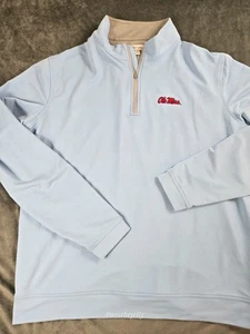 Peter Millar 1/4 Reißverschluss Herren Extra Large blau Ole Miss Crown Crafter Golf Wandern UPF - Bild 1 von 14