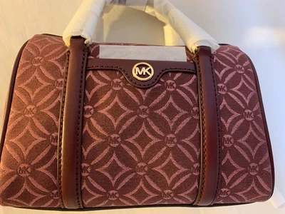 BOLSO BANDOLERA DE VIAJE MICHAEL KORS SM LOGOTIPO GRÁFICO BRILLO SANGRE DE BUEY MULTI Foto 1 de 4