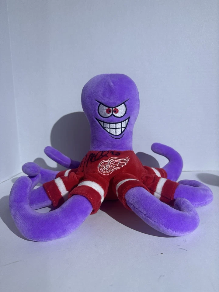 Плюшевый осьминог Detroit Red Wings Al с подписью No20 Дрю Миллера - Изображение 1 из 4