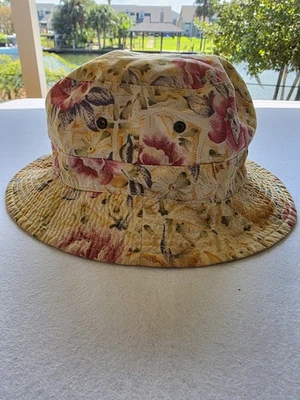 Banana Republic Vintage Viaje Safari Ropa Empresa Floral Cubo Sombrero Foto 1 de 4