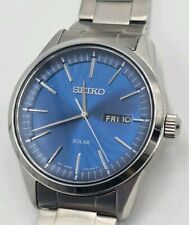 Seiko Solar Men's Stainless Steel Bracelet Watch SNE525P1 Blue Dial 