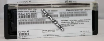 00D5032 - 8GB (1x8GB 1Rx4 1.5V) PC3-14900 ECC DDR3 1866MHz RDIMM 00D5034 - Image 1 of 2