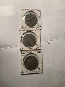🧠🇬🇧 UK GB HALF CROWN LOT Of Three. Hi Grade # F Gb 3. - Picture 1 of 11