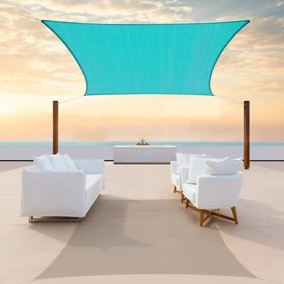 Colourtree Turquoise Custom Size Rectangle Sun Shade Sail Canopy Fabric Cover