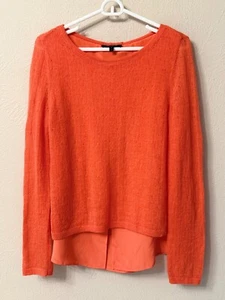 ST. JOHN size S Alpaca/Mohair/Silk pullover sweater layered look coral excellent - Picture 1 of 9
