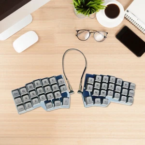 Split Keyboard Wired Ergonomics Keyboard Hot Swap QMK/VIAL (Graue Holzachse) UK - Bild 1 von 8