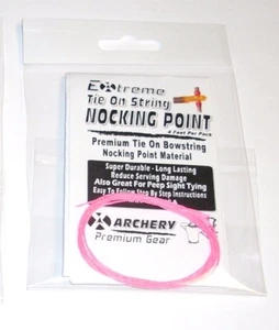 FLO PINK TIE ON BOWSTRING NOCKING NOCK POINT Archery Great For Silencers & Peep - Picture 1 of 2