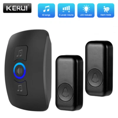 KERUI Wireless Doorbell Chime Waterproof Plugin Receiver Adjustable Volume 1000FT Kit