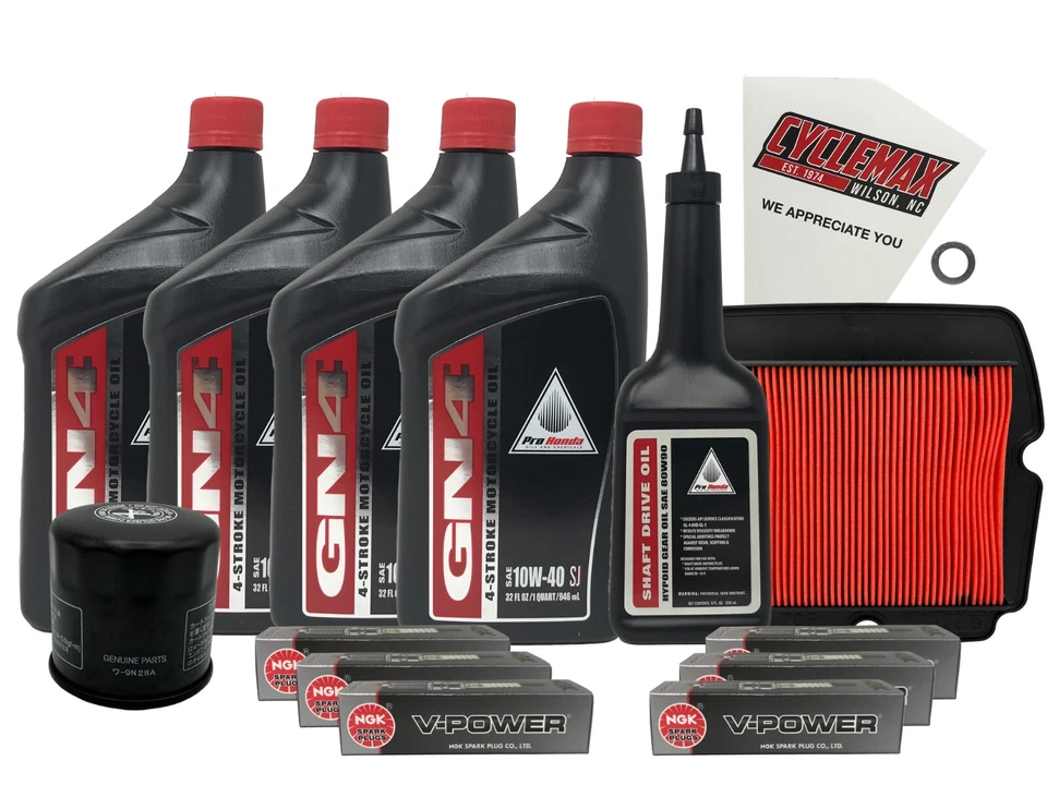 Kit de servicio completo Cyclemax 10W-40 para Honda Goldwing GL1800 2006-2017 con enchufes Foto 1 de 4