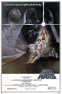 Póster de la película 1977 Star Wars Episodio IV Una nueva esperanza 24 x 36 Darth Vader Luke - Imagen 1 de 1