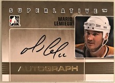 Mario Lemieux, Superlative Autograph card A-ML 3 of 10, 2007 08 In The Game