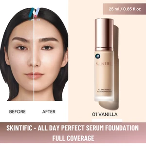 SKINTIFIC Serum Foundation SPF35 PA++ Full Coverage Soft Moist #01 VANILLA 25ml - Bild 1 von 23