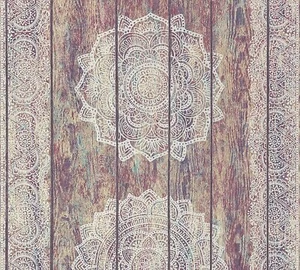 A.S. Papel pintado no tejido Création Boho Love 364621 Ethno Look beige rojo blanco - Imagen 1 de 3