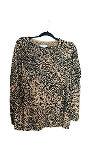 Designers Originals Size 2X Leopard Animal Print Cardigan with attached Tank - Picture 1 of 6