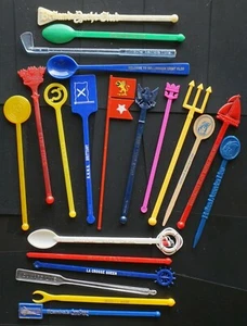 21 vintage Swizzle Stir Sticks Riverboats, Passenger Ships, Look Close 40¢ each - Picture 1 of 1