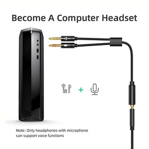 Headphone Splitter Cable Anti-winding Speak/listen Freely Dual 3.5mm Male - Afbeelding 1 van 11