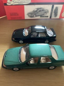 2 X SAAB 1/43 WHITE METAL CAR MODELS BY SOMERVILLE : 9000 TURBO 16 & CD - Picture 1 of 22