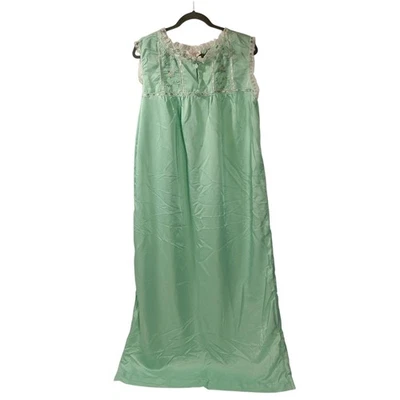 Camisón Barbizon vintage para mujer grande satinado encaje floral bordado EE. UU. AÑOS 70 Foto 1 de 4