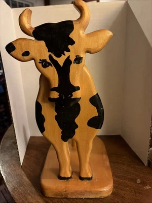 Toallero de madera arte popular vaca papel decoración granja Foto 1 de 4
