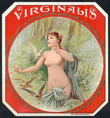 Etiqueta exterior de cigarro vintage Virginalis Foto 1 de 2