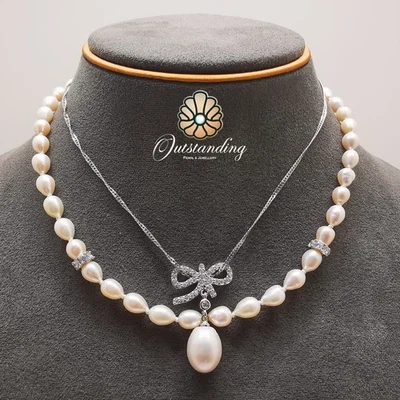 Agua de mar natural Japón Akoya Grandes pendientes de diamantes de perla blanca pt950 Foto 1 de 4