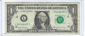 $1 ONE 2017 DOLLAR BILL Note Complete Scattered Broken Ladder L54126307C (0 - 7) - Foto 1 di 3