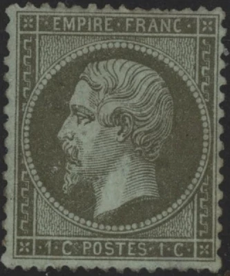 France Napoleon III 1c olive-green stamp SG 87 MNG - Image 1 of 2