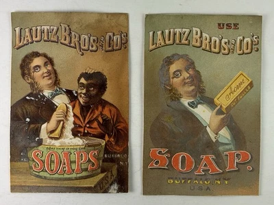 SET OF TWO 1880'S LAUTZ BROS ACME SOAP VICTORIAN TRADE CARDS - Image 1 of 2