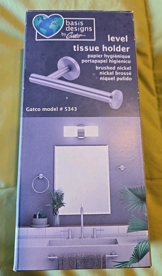 Gatco Level 5343 Toilet Paper Holder in Brushed Nickel